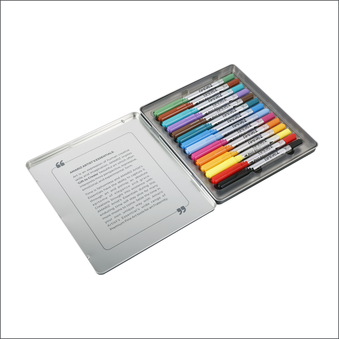 Duo Brush Pens (14 Shades) (Soft + Hard Tip) (Tin Pack)